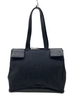 Prada shoulder bag distinctive combination wool black leather